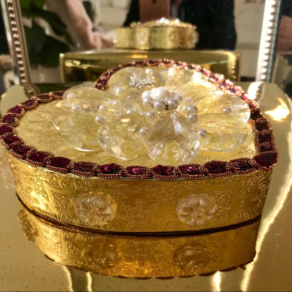 💝Crystal Heart Box Vintage Jewelry Valentine - Picture 3 of 15